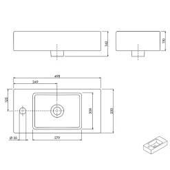 Meuble vasque Abricot mat de salle de bain 55x24x59cm (LxPxH) 1 porte à droite + 2 cases rangement - BELDIVO