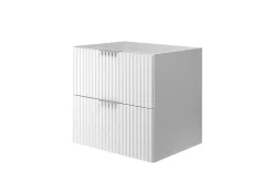 Meuble vasque, Blanc, 60 x 57 x 46 cm, poignée argentée, sans plateau