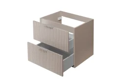 Meuble vasque, Cachemire, 60 x 57 x 46 cm, poignée argentée, sans plateau