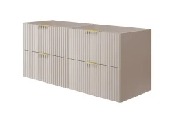 Meuble vasque, Cachemire, 120 (2 x 60) x 57 x 46 cm, poignée dorée, sans plateau