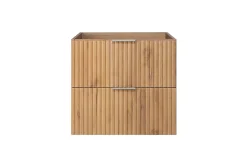 Meuble vasque, Chêne Craft, 60 x 57 x 46 cm, poignée argentée, sans plateau