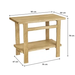 Meuble vasque en chêne massif vieilli l.95 x H.78 x P.50 cm, Homesight Taby