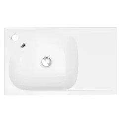 Meuble vasque faible profondeur blanc avec porte-serviettes l.65 x H.82 x P.36 cm + plan vasque résine blanc, GoodHome Maza