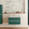 Meuble vasque JUPITER 3.0 Bleu Canard 80 cm - SANS miroir