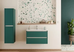 Meuble vasque JUPITER 3.0 Bleu Canard 80 cm - SANS miroir
