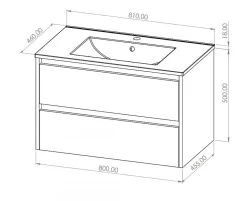 Meuble vasque JUPITER 3.0 Bleu Canard 80 cm - SANS miroir