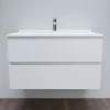 Meuble vasque L 90cm P 55cm ROMY - Blanc brillant
