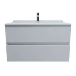 Meuble vasque L 90cm P 55cm ROMY - Blanc brillant