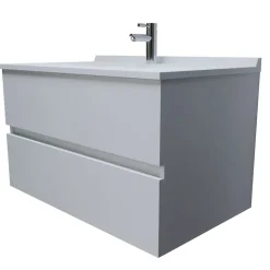 Meuble vasque L 90cm P 55cm ROMY - Blanc brillant