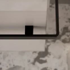 Meuble vasque lave-main Blanc mat 45x35x50cm (LxPxH) 1 tiroir + rangement gauche + poignée Noir mat - COMPACT450