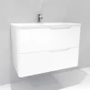 Meuble vasque LUNA Blanc brillant 80 cm - SANS miroir