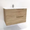 Meuble vasque LUNA Bois Clair 80 cm - SANS miroir