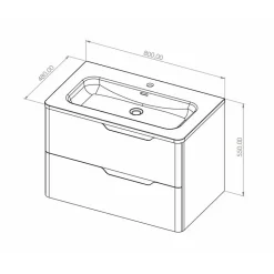 Meuble vasque LUNA Bois Clair 80 cm - SANS miroir