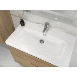 Meuble vasque LUNA Bois Clair 80 cm - SANS miroir