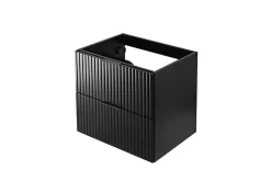 Meuble vasque, Noir, 60 x 57 x 46 cm, poignée noire, sans plateau