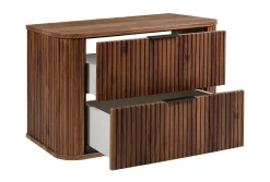 Meuble vasque suspendu pour salle de bain, chêne noyer, 80,4 x 51,7 x 41,5 cm