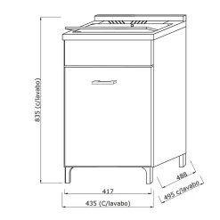 Meuble Évier 45Cm Chêne Naturel Avec Bac Et Planche À Laver - Pratico
