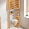 Meuble WC 3 en 1 avec armoires de rangement bambou BEA