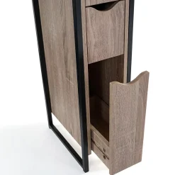 Meuble WC 3 portes DETROIT design industriel avec étagères