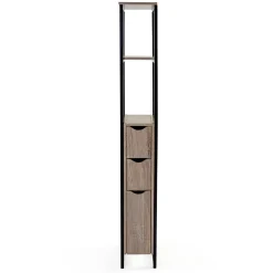 Meuble WC 3 portes DETROIT design industriel avec étagères