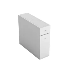 Meuble WC blanc, 2 tiroirs rangement 1 porte MARFA