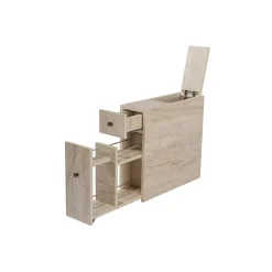 Meuble WC effet travertin, 2 tiroirs 1 porte MARFA