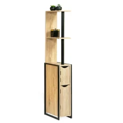 Meuble WC en bois et métal - 18 x 30 x 119 cm - FACILITYS