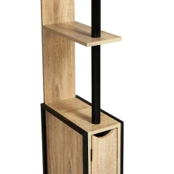 Meuble WC en bois et métal - 18 x 30 x 119 cm - FACILITYS