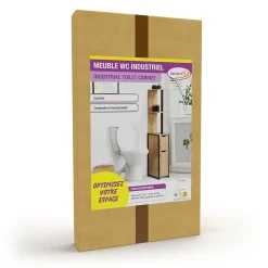 Meuble WC en bois et métal - 18 x 30 x 119 cm - FACILITYS