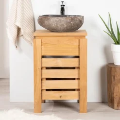 Meuble Zen salle de bain en teck 50 cm