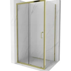 Mexen Apia cabine de douche coulissante 120 x 80 cm, transparent, or - 840-120-080-50-00