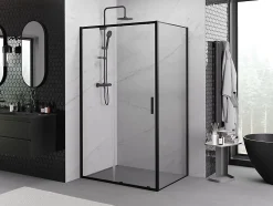 Mexen Exo cabine de douche coulissante 110 x 70 cm, transparent, noire - 8151-110-070-70-00