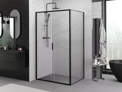 Mexen Exo cabine de douche coulissante 110 x 70 cm, transparent, noire - 8151-110-070-70-00