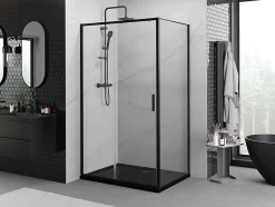 Mexen Exo cabine de douche coulissante 110 x 70 cm, transparent, noire - 8151-110-070-70-00