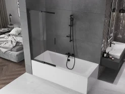 Mexen Fox paroi de douche 2 volets coulissante 85 x 150 cm, transparent, noir - 891-085-002-70-00