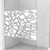 Mexen Kioto+ L paroi de douche avec étagère Walk-in 120 x 200 cm, motif blanc, nickel brossé - 800-120-123-97-85