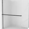 Mexen Kioto+ L paroi de douche avec étagère Walk-in 120 x 200 cm, givré, noir - 800-120-123-70-30