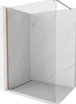 Mexen Kioto paroi de douche Walk-in 120 x 200 cm, transparent 8 mm, cuivre brossé - 800-120-101-65-00
