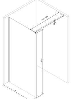 Mexen Kioto paroi de douche Walk-in 150 x 200 cm, transparent 8 mm, chrome - 800-150-101-01-00