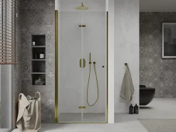 Mexen Lima porte de douche pliable 90 cm, transparent, doré - 856-090-000-50-00