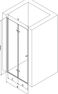 Mexen Lima porte de douche pliable 90 cm, transparent, doré - 856-090-000-50-00