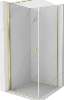 Mexen Mist-B cabine de douche pivotante 100 x 100 cm, transparent, or brossé - 8A2T-100-100-55-00