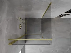 Mexen Mist-B cabine de douche pivotante 100 x 100 cm, transparent, or brossé - 8A2T-100-100-55-00