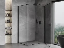 Mexen Mist-B cabine de douche pivotante droite 70 x 80 cm, cadre noir, noir - 8A2T-070-080-70-70-P