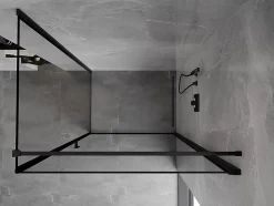 Mexen Mist-B cabine de douche pivotante droite 70 x 80 cm, cadre noir, noir - 8A2T-070-080-70-70-P