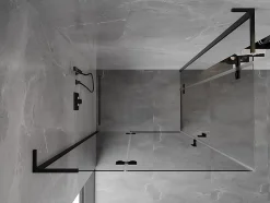 Mexen Mist-H L Duo cabine de douche battante gauche 110 x 90 cm, transparent, noir - 8A5L-110L-090P-70-00