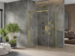 Mexen Omega cabine de douche coulissante 110 x 80 cm, transparent, dorée - 825-110-080-50-00