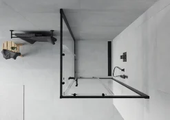 Mexen Rio cabine de douche carrée 90 x 90 cm, transparente, noire - 860-090-090-70-00