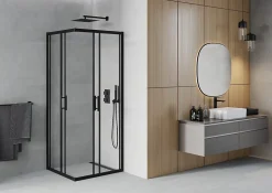 Mexen Rio cabine de douche carrée 70 x 70 cm, transparente, noire - 860-070-070-70-00