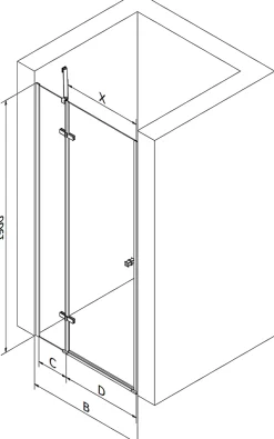 Mexen Roma porte de douche pivotante 95 cm, transparent, chrome - 854-095-000-01-00